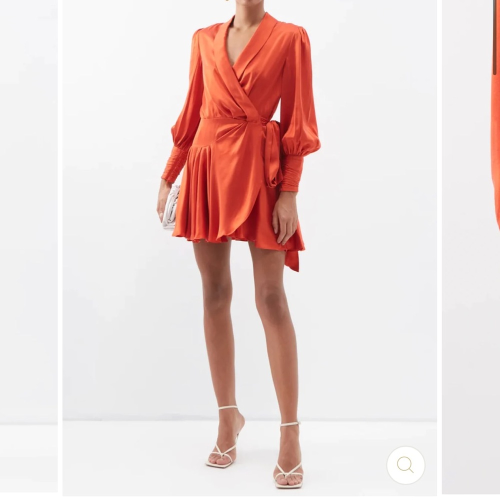 Zimmerman silk wrap mini dress (crimson) - Picture 3 of 6